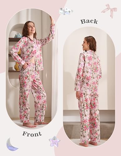 NAP BOUND 100% Cotton Pajamas Set for Women 2 Piece PJs Set - color: Iris Dream, size: Small