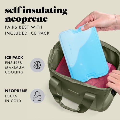 Fit & Fresh Remi Neoprene Lunch Bag for Women w/Ice Pack & Containers - color: Olive Green, size: One Size
