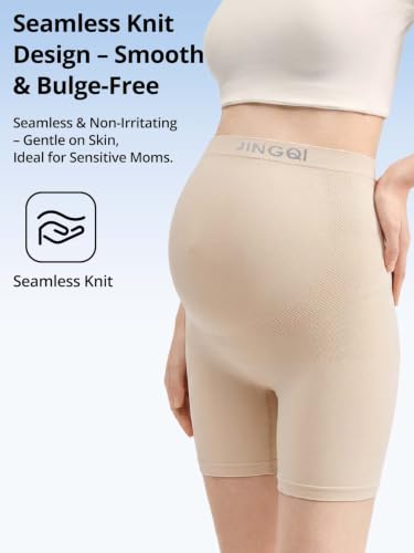 Maternity Underwear High Waisted Seamless Underwear for Women - color: Beige, size: Medium