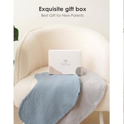 MairMore 2 Pack Muslin Baby Nursing Pillow Covers - color: Misty Blue