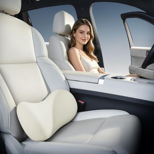 BABUR Lumbar Support Pillow for Car, Coccyx Pain Relief Cushion - color: Beige