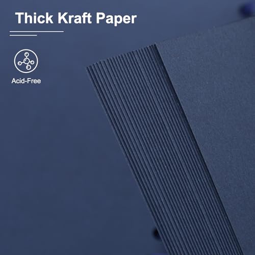 Scrapbook Album 7x7 Inches Hardcover Kraft 40 Pages Blue - color: Blue, size: 7"x7" 20 Sheets