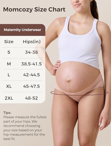 Momcozy Maternity Underwear, V-Front Seamless Under-Bump Panties, 4-Pack - size: X-Large