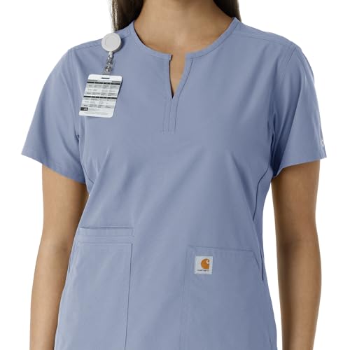 Carhartt Scrubs C12413 Women's Force® Essentials Modern Fit Notch Neck - color: Ceil Blue, size: X-Large