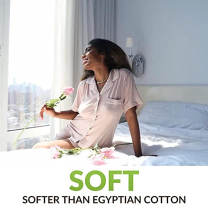 Cherrydew Women's Bamboo Viscose Cooling Button Up Pajama Shorts Set - color: Cream, size: Small