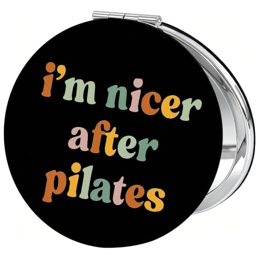 I'm Nicer After Pilates Contrology Compact Purse Mirror Gifts for Women - color: Pilates