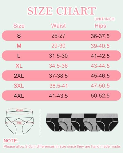 MISSWHO Cotton High Waisted Womens Underwear Soft Stretch Breathable Full Coverage Ladies Panties(Regular & Plus Size) - color: Multicolor-c, size: Medium