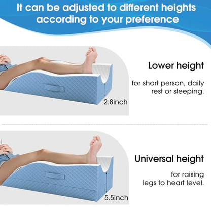 TranquilRelax Leg Elevation Pillows for After Surgery, Light Blue - color: Light Blue, size: Single Leg