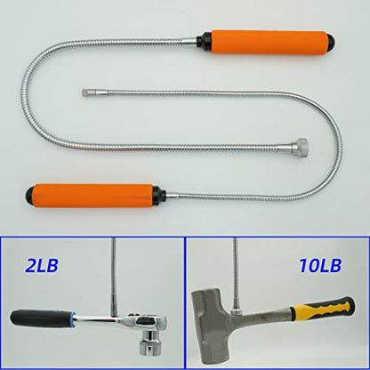 GUTIMORE Flexible Magnetic Pickup Tool Set, 2LB & 10LB,25"/26" Extension - style: FM2+10