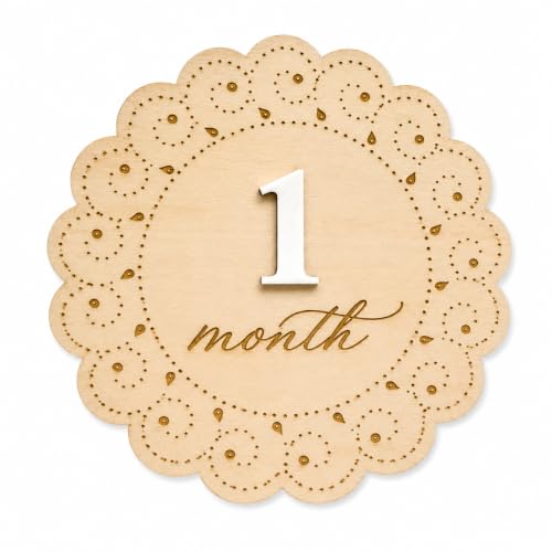 Monthly Milestone Signs for Baby Girl 1-12 Months, Removable Number Month Markers, Double-Sided Newborn Photography Props, Monthly Baby Photo Props, First Year Keepsake, Nursery Decor Gift (QR11) - color: QR11