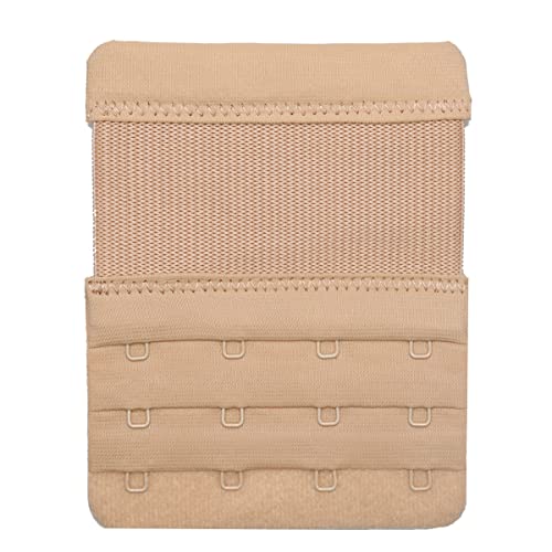Elastic Back Bra Extender 4 Hook 3 Row 3/4" Stretchy Extension Tape Multi Color - color: 4pcs Black, White, Dark Beige, Light Beige