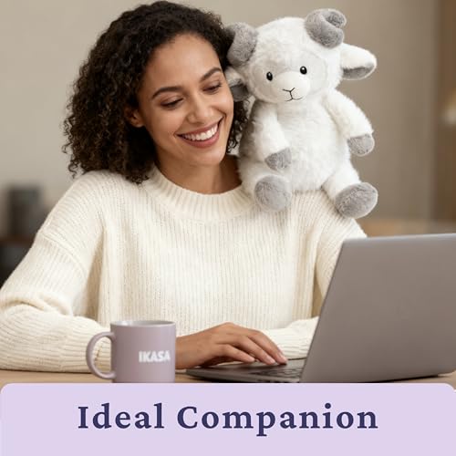 IKASA Microwavable Stuffed Animal Sheep Plush Toy,Heating Weighted 1.5 lbs - color: White Sheep
