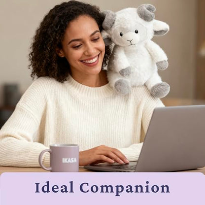 IKASA Microwavable Stuffed Animal Sheep Plush Toy,Heating Weighted 1.5 lbs - color: White Sheep