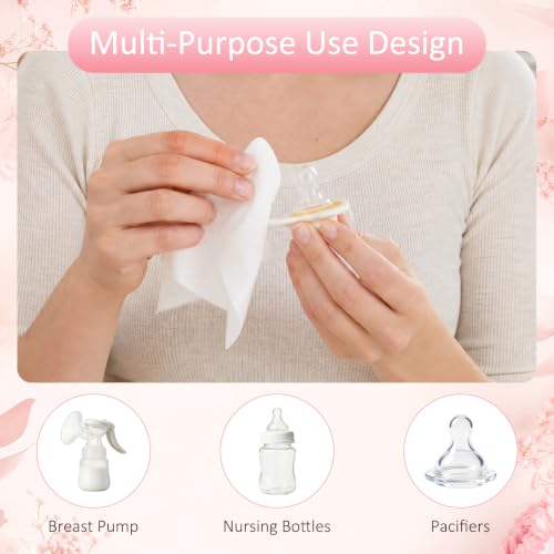 Breast Pump Cleaning Wipes, Travel Quick Clean Pump Part Wipes 60 Count - size: 1 Count (Pack of 60)