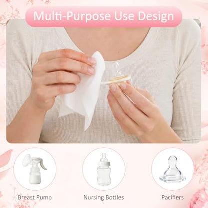 Breast Pump Cleaning Wipes, Travel Quick Clean Pump Part Wipes 60 Count - size: 1 Count (Pack of 60)