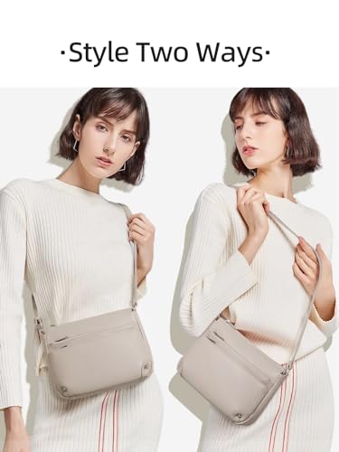 WESTBRONCO Crossbody Bags for Women, Medium Purses with Multi Zipper Pocket - color: Grey