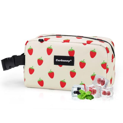 Cerbonny Small Cooler Bag,Freezable Lunch Bag,Built-in Ice Pack - color: Strawberries