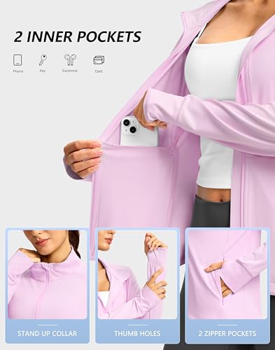 G Gradual Women's Sun Protection Lightweight Athletic Jacket Zip Up Jacket - color: Pink, size: 3X-Large