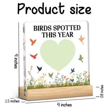 Nature Lover Gift, Birdwatching Log Bird Tracking Sign with Markers - color: Birds