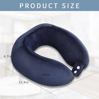 Neck Pillow Airplane Memory Foam Travel Pillows, Dark Blue - color: Dark Blue
