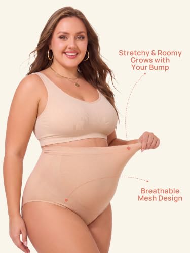 Summer Mae Maternity Underwear 76% Rayon Made from Bamboo Soft Breathable - color: Black,skin,light Grey-3 Pc, size: Medium
