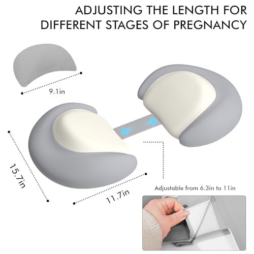 Pregnancy Pillows for Sleeping, Memory Foam Cooling Maternity Wedge Pillow - color: Grey