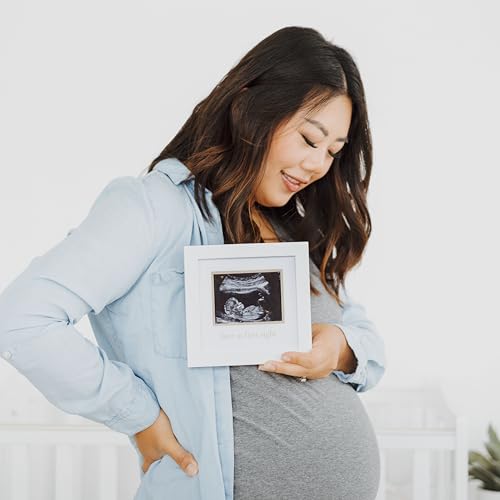 Pearhead Love At First Sight Sonogram Picture Frame, White - color: White, Beige Mat