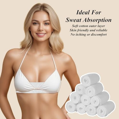 Ymapinc Cotton Breast Pads for Bra Liners, Sports Bra Pads Inserts, Washable Under Breast Sweat Pad, Liners to Absorb Sweat