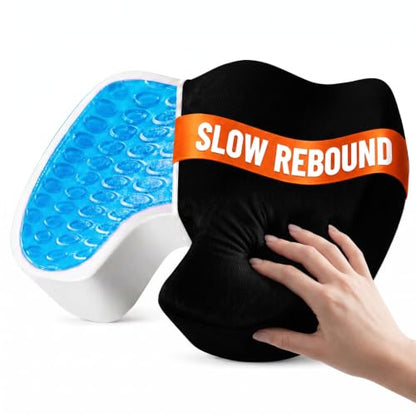 Gel Memory Foam Seat Cushion, Office Chair Cushion for Long Sitting