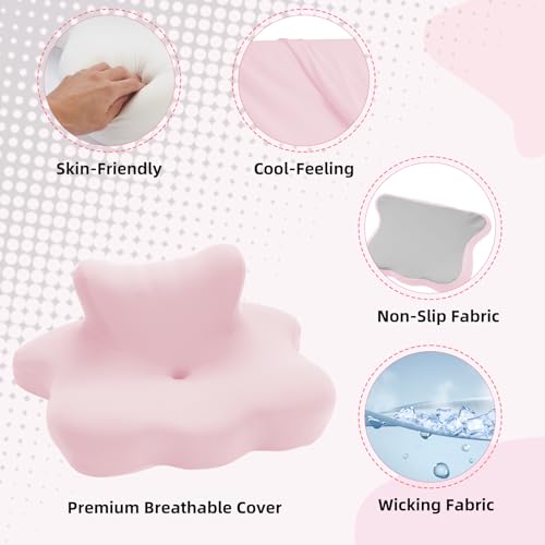 Memory Foam Support Wedge Pillow for Sleeping Reading Lying - color: Pink