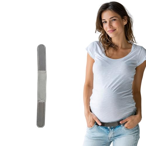 Women's Maternity Belly Band — Adjustable Waistband Extender for Jeans | Stretchy Extender with Hook-and-Loop - color: Gray