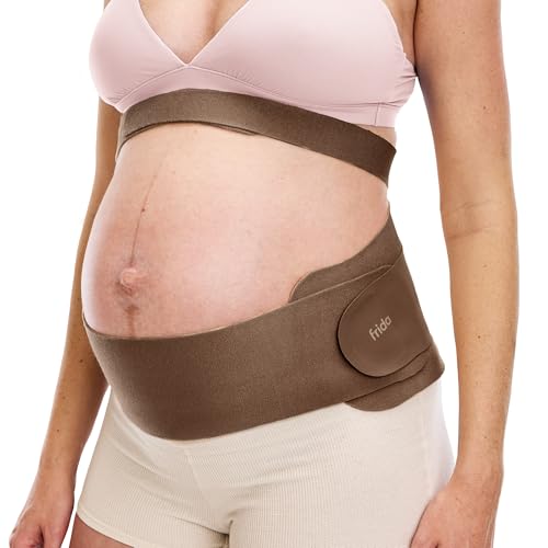 Frida Mom Dual Support Pregnancy Belly Band, Supports Baby Bump, Cocoa, S/M (Pack of 8) - color: Cocoa, size: S/M (Pack of 8)