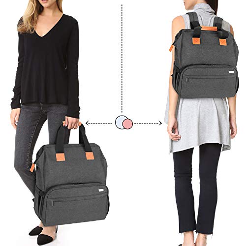 LUXJA Breast Pump Backpack Storage Bag for Cooler Bag & Laptop, Black - color: Black (Pump Bag)