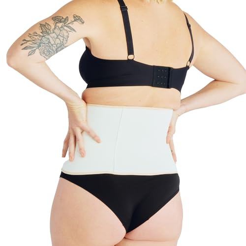Belly Bandit BFF Postpartum Belly Wrap, Adjustable Abdominal Wrap - color: Cream, size: Medium