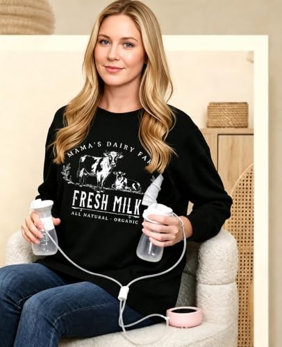 UNIQUEONE Women Nursing Sweatshirts for Breastfeeding - Friendly Zipper Maternity Sweater Long Sleeve Mama Pullover Tops - color: Aa-black, size: XX-Large