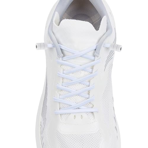Elastic No Tie Shoelaces For Kids & Adults Sneakers，One Size Fits All - color: 01 Pair White