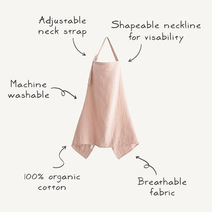 mushie Nursing Cover (Blush) | 100% Breathable Organic Cotton | Breastfeeding Privacy - color: Blush