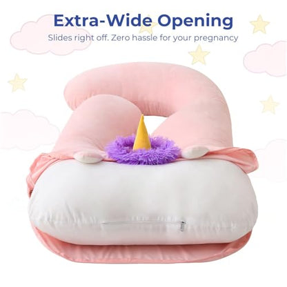 Sasttie Velvet Pregnancy Pillow Cover, U-Shaped, Pink - color: Pink