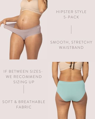 Kindred Bravely Hipster Maternity Underwear Pregnancy to Postpartum, 5 Pack - size: X-Large-XX-Large