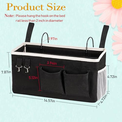 Bedside Caddy Bedside Storage Bag for Headboards/Bunk Bed - color: 2PC Black