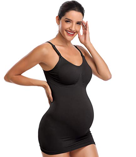 Womens Nursing Tank Tops Built in Bra for Breastfeeding Maternity Camisole Brasieres - color: Black Grey White, size: Medium