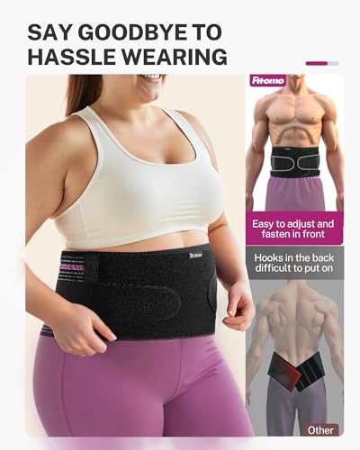 Umbilical Hernia Belt, Adjustable Pressure Support with 3D Pad, S/M - color: Black with Pink Stripes, size: S/M