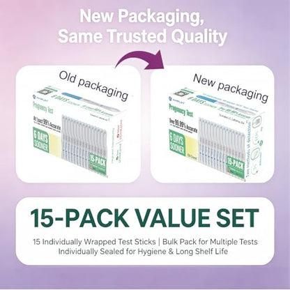Early Detection Pregnancy Test Sticks 10 MIU/mL,15 Pack - size: 15-Pack