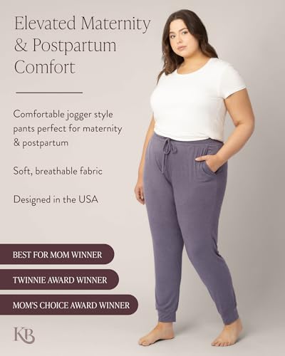 Kindred Bravely Everyday Maternity Lounge Jogger Pants for Postpartum - color: Heathered Granite, size: 2X