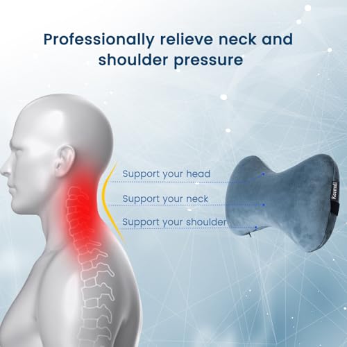 Keemall Inflatable Travel Neck Car Pillow Sleeping Road Trip Essentials - color: Soft Grey, size: Medium