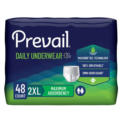 Prevail Daily Unisex Underwear Maximum Disposable Incontinence, 48 ct - size: XX-Large (48 Count)