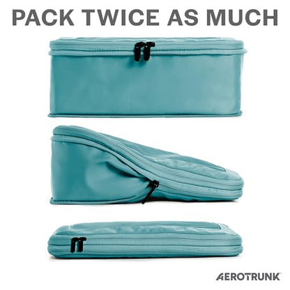 Aerotrunk Compression Packing Cubes for Travel, 2-Pack, Teal - color: Teal, size: 2-Pack