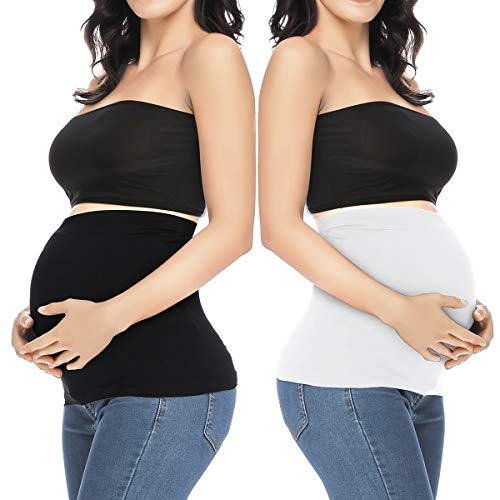 Belly Bands for Pregnant Postpartum Belly Band - color: Black + White, size: 1