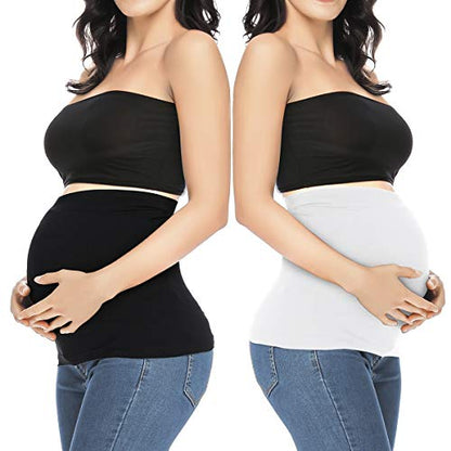 Belly Bands for Pregnant Postpartum Belly Band - color: Black + White, size: 1