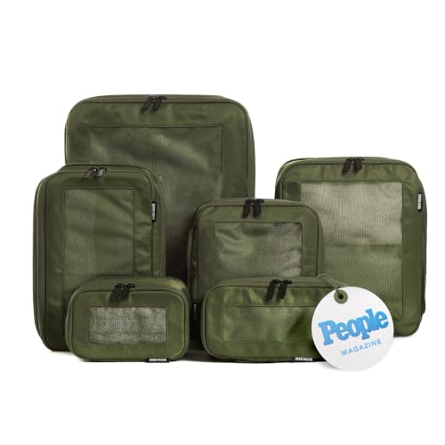 Aerotrunk Compression Packing Cubes for Travel, 6-Pack, Olive - color: Olive, size: 6-Pack